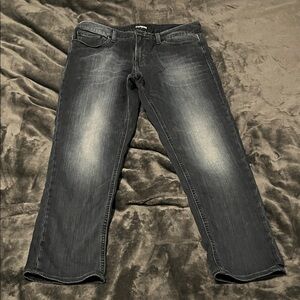 Express Blue Dark wash Hyper stretch jeans classic Slim Men 33x30.
